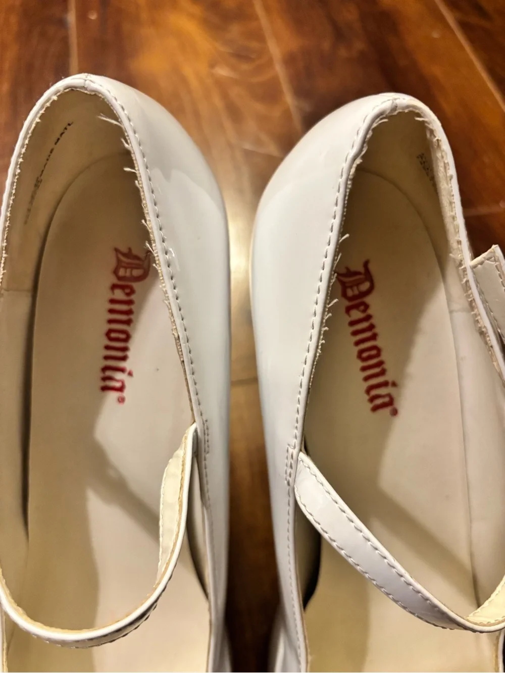 Demonia Dolly-50 White Patent Platform Mary Jane Heels Goth Lolita Pumps